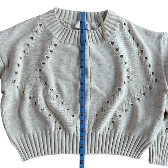 Cleobella Delaney NWT cropped puff sleeve organic cotton sweater size L - Picture 9 of 10